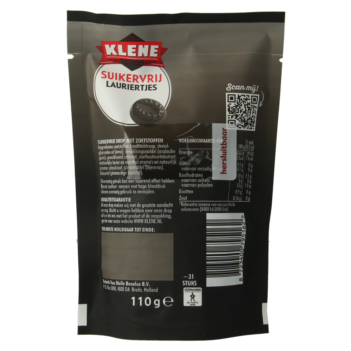 Klene Lauriertjes suikervrij 110.00 Gram