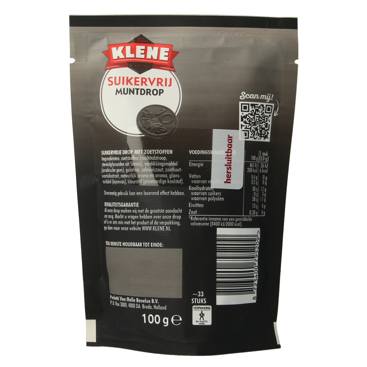 Klene Muntdrop suikervrij 100.00 Gram