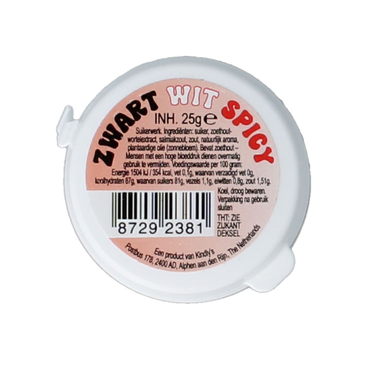 Kindly's Zwart wit spicy 25.00 Gram