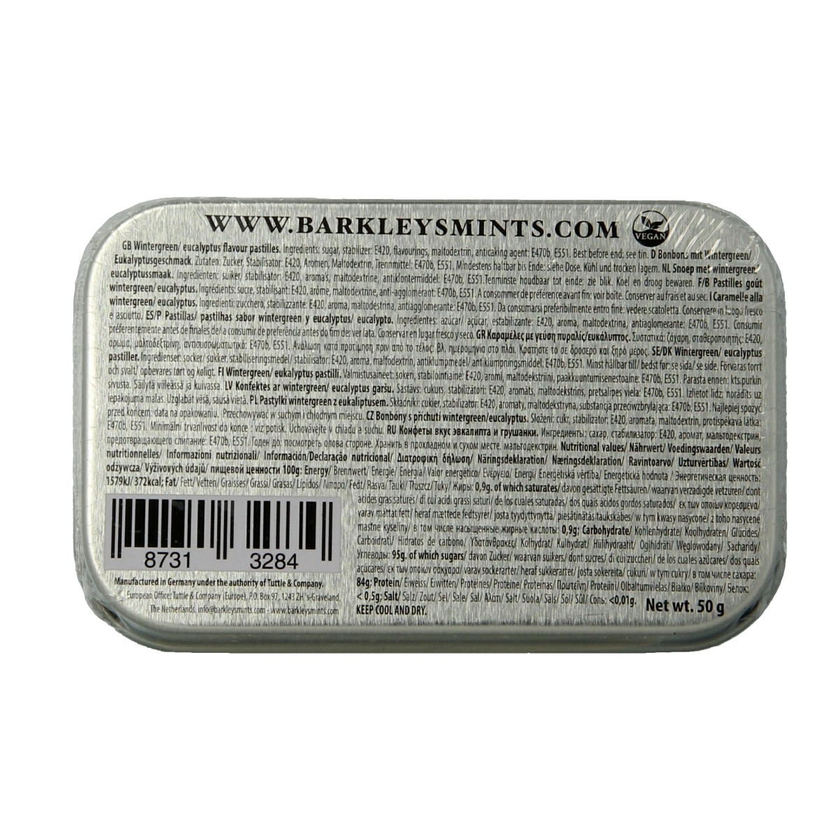 Barkleys Classic mints wintergreen 50.00 Gram