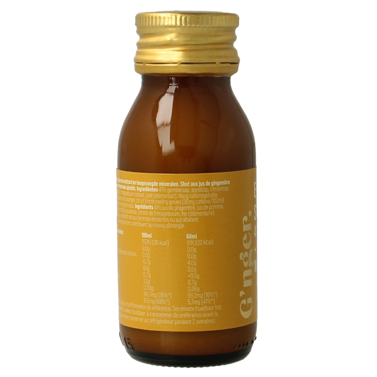G'nger Shot gember vruchtensap guarana energy 60.00 Milliliter