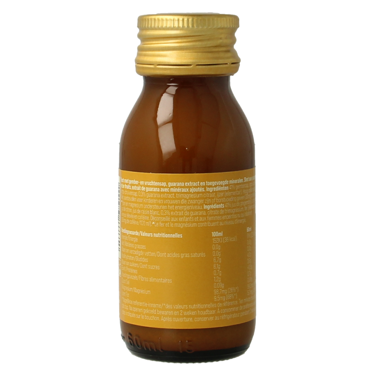 G'nger Shot gember vruchtensap guarana energy 60.00 Milliliter