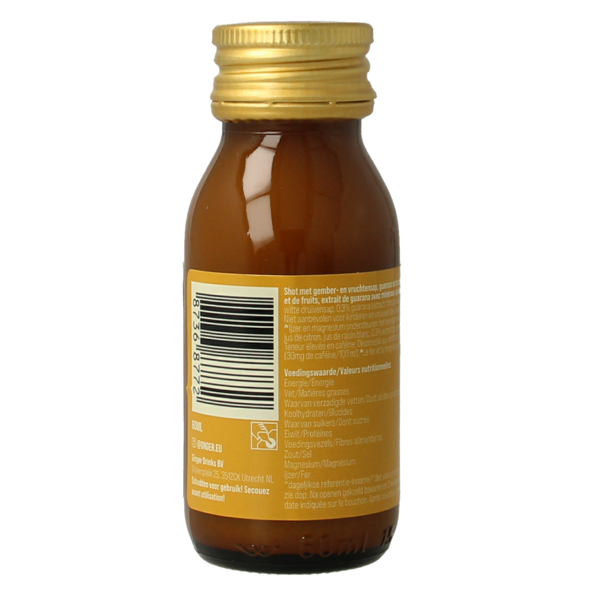G'nger Shot gember vruchtensap guarana energy 60.00 Milliliter