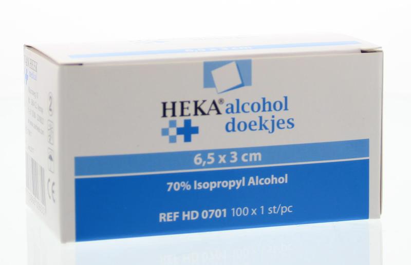 Heka Alcoholdoekjes 6.5 x 3cm 100.00 Stuks