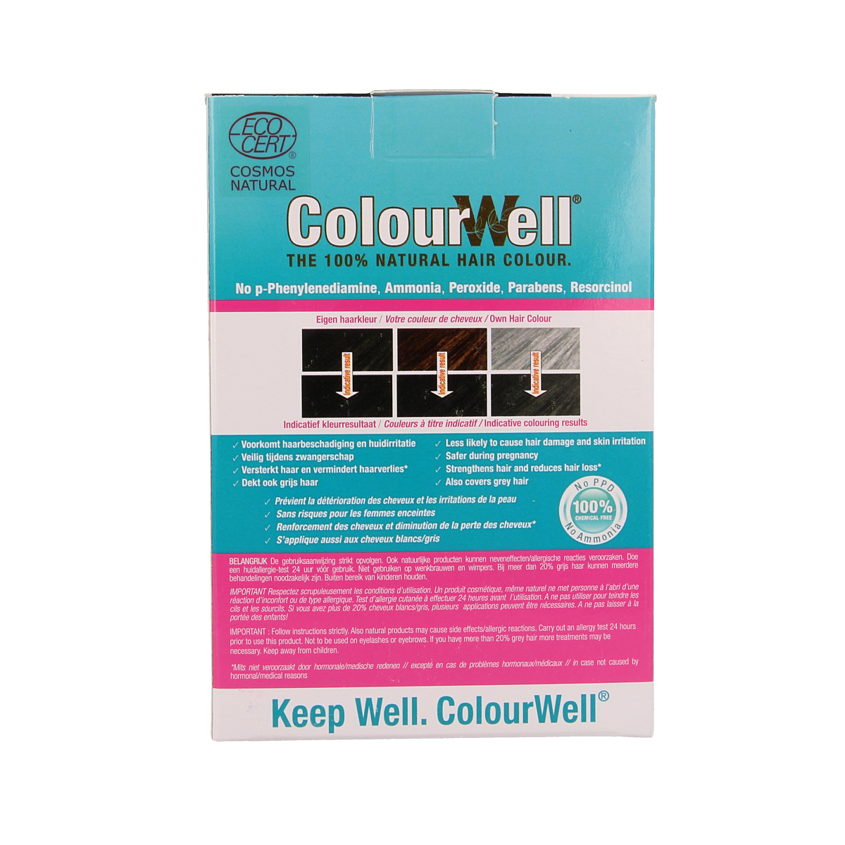 Colourwell 100% Natuurlijke haarkleuring mild zwart 100.00 Gram