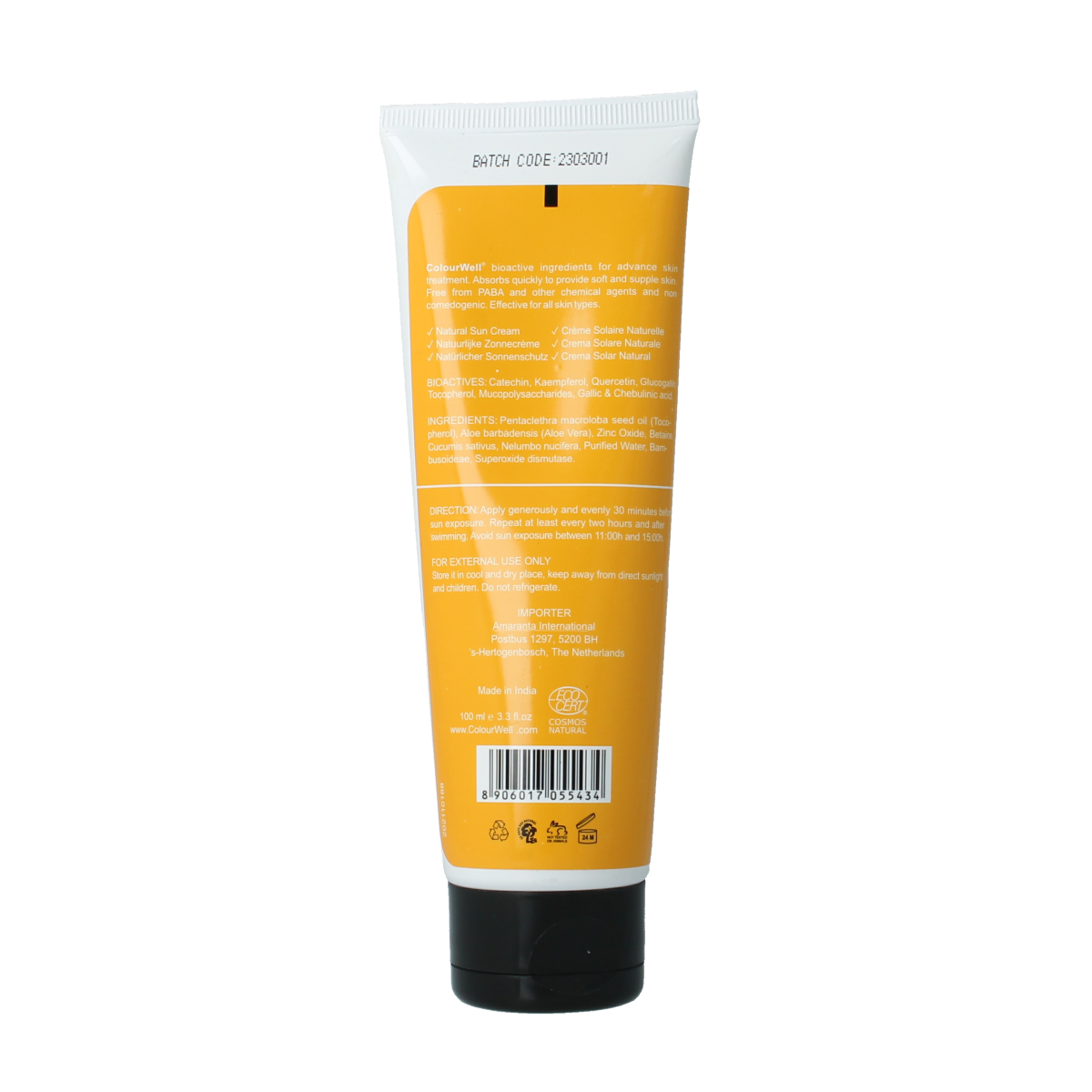 Colourwell Natuurlijke zonnecreme SPF30 100.00 Milliliter
