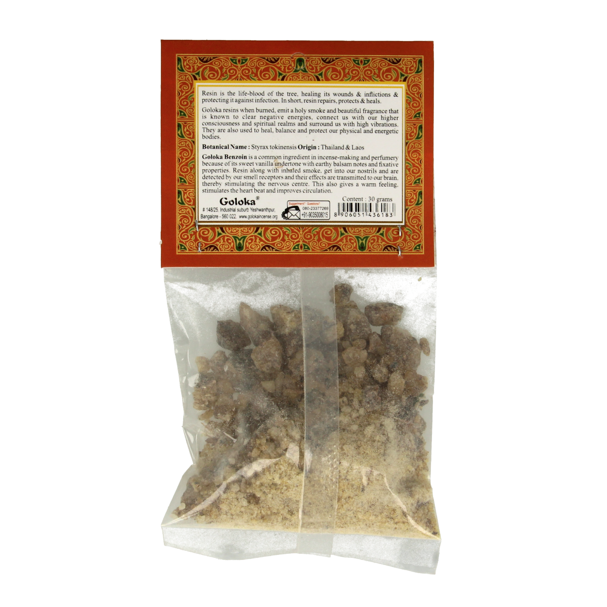 Goloka Resin incense benzoin 30.00 Gram