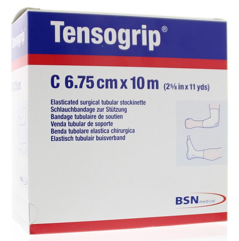 Tensogrip Elastisch buisverband 10m x 6.75cm huidskleur 1.00 Stuks