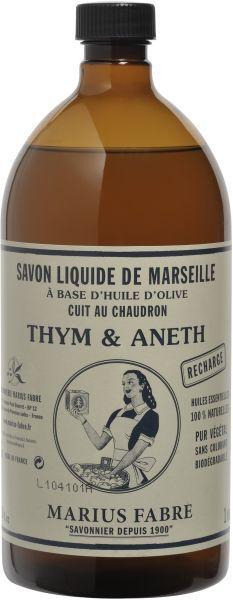 Marius Fabre Nature Marseille zeep tijm dille navul 1.00 Liter