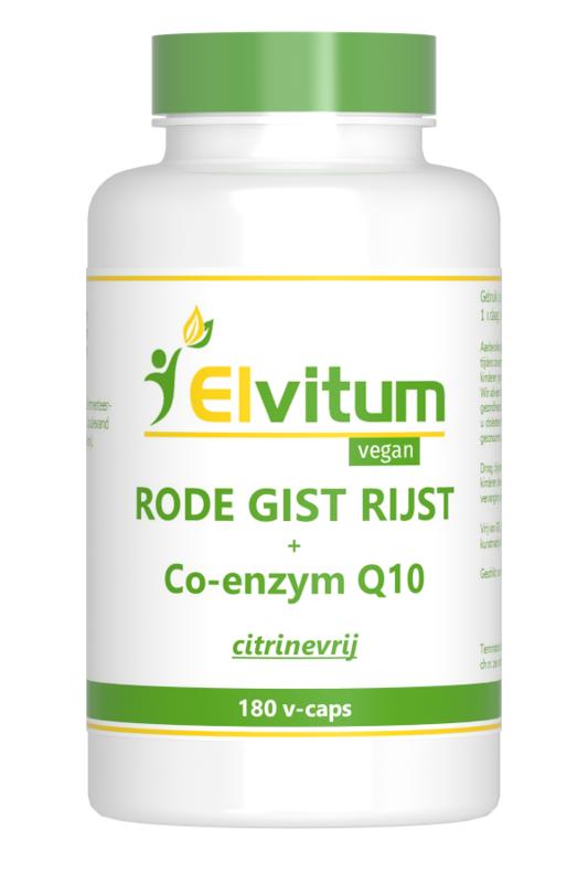 Elvitum  Rode gist rijst met Q10 180.00 Vegetarische capsules