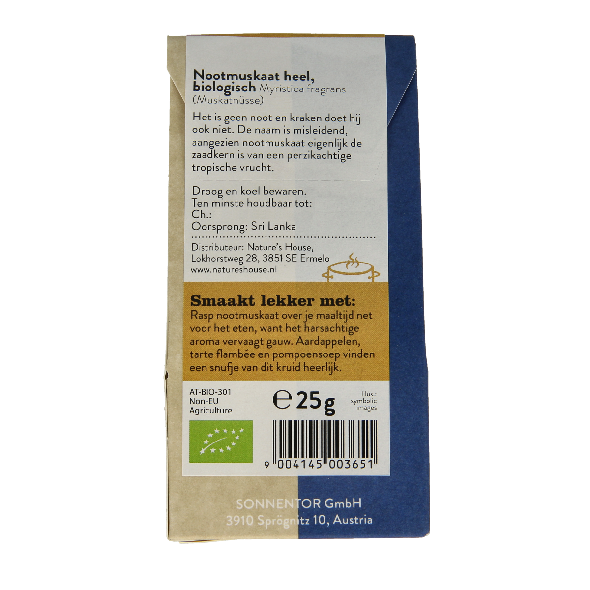 Sonnentor Nootmuskaat bio 25.00 Gram