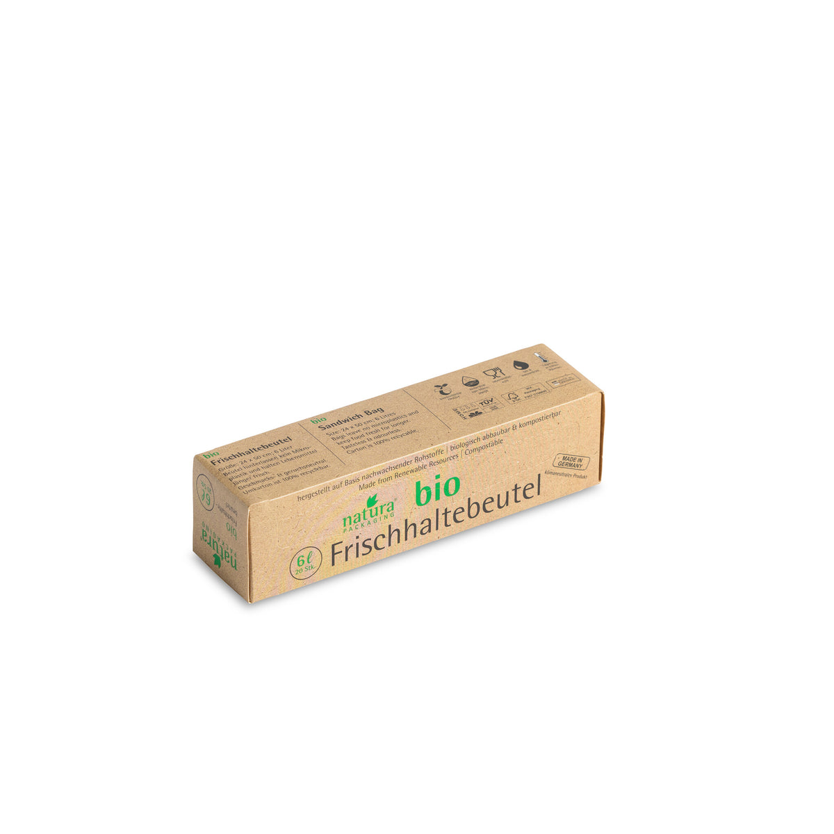 Biomat Natura compost lunchzak 4 liter 25.00 Stuks