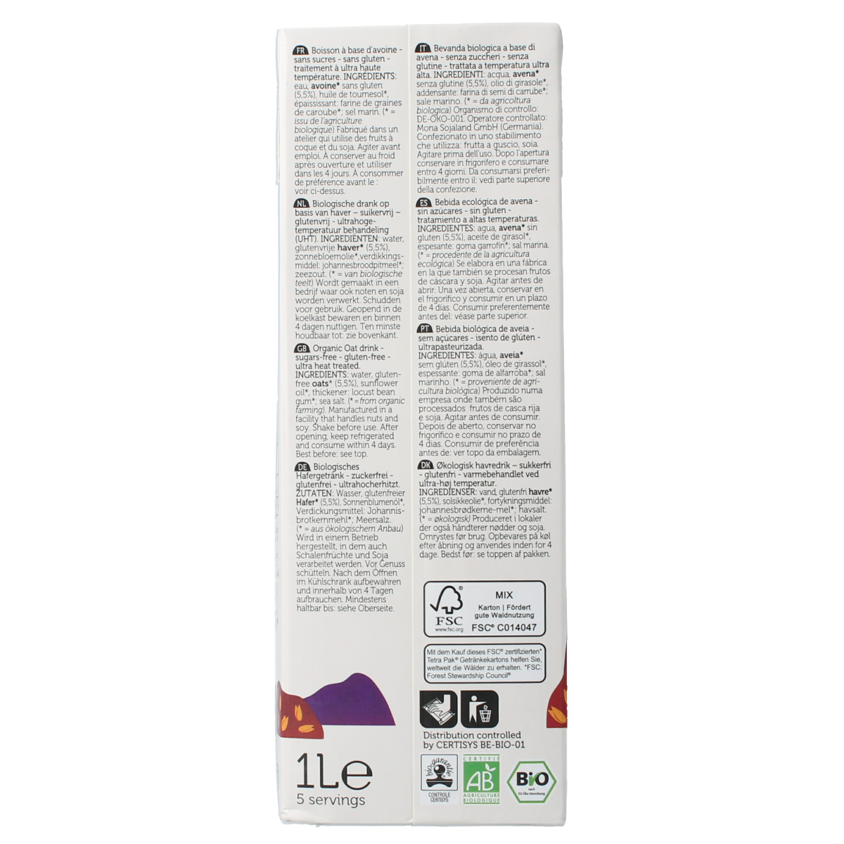Lima Oat drink sugarfree bio 1.00 Liter