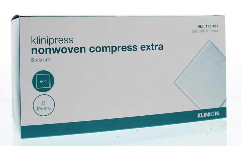 Klinion Klinipress non-woven kompres 5 x 5cm extra 100.00 Stuks