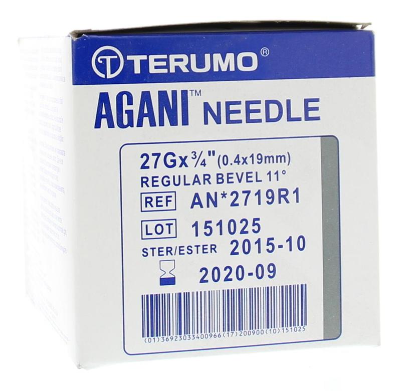 Terumo Injectienaald 04 x 19 27 gram agani 100.00 Stuks