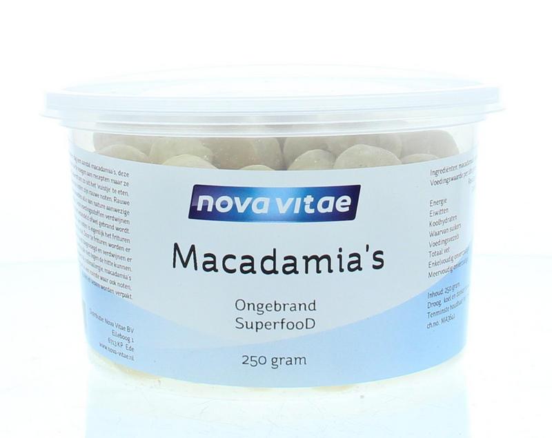 Nova Vitae Macadamia ongebrand raw 250.00 Gram