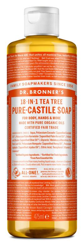 Dr Bronners Liquid soap tea tree 475.00 Milliliter