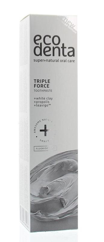 Ecodenta Tandpasta extra triple effect witte klei 100.00 Milliliter