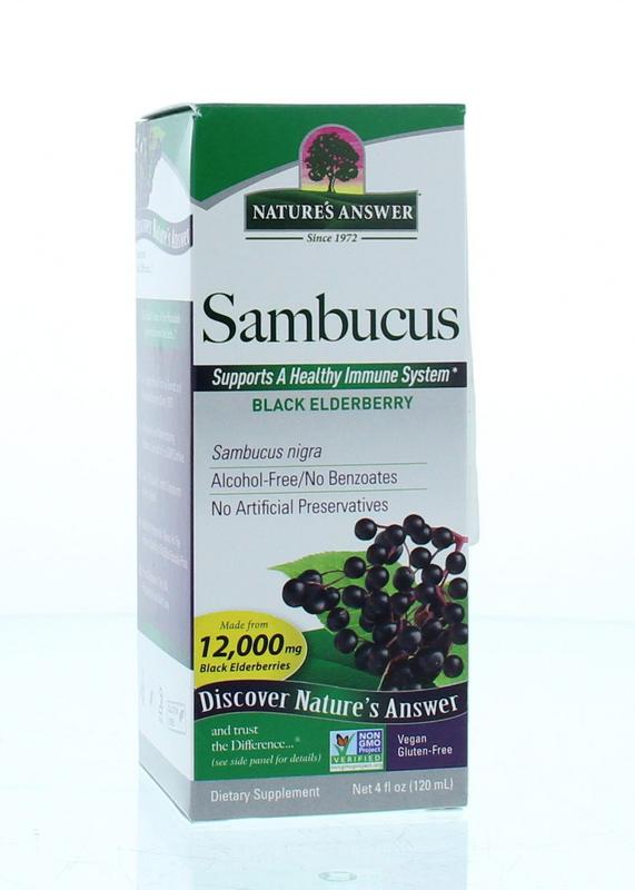 Natures Answer Sambucus vlierbessen extract alcoholvrij 120.00 Milliliter