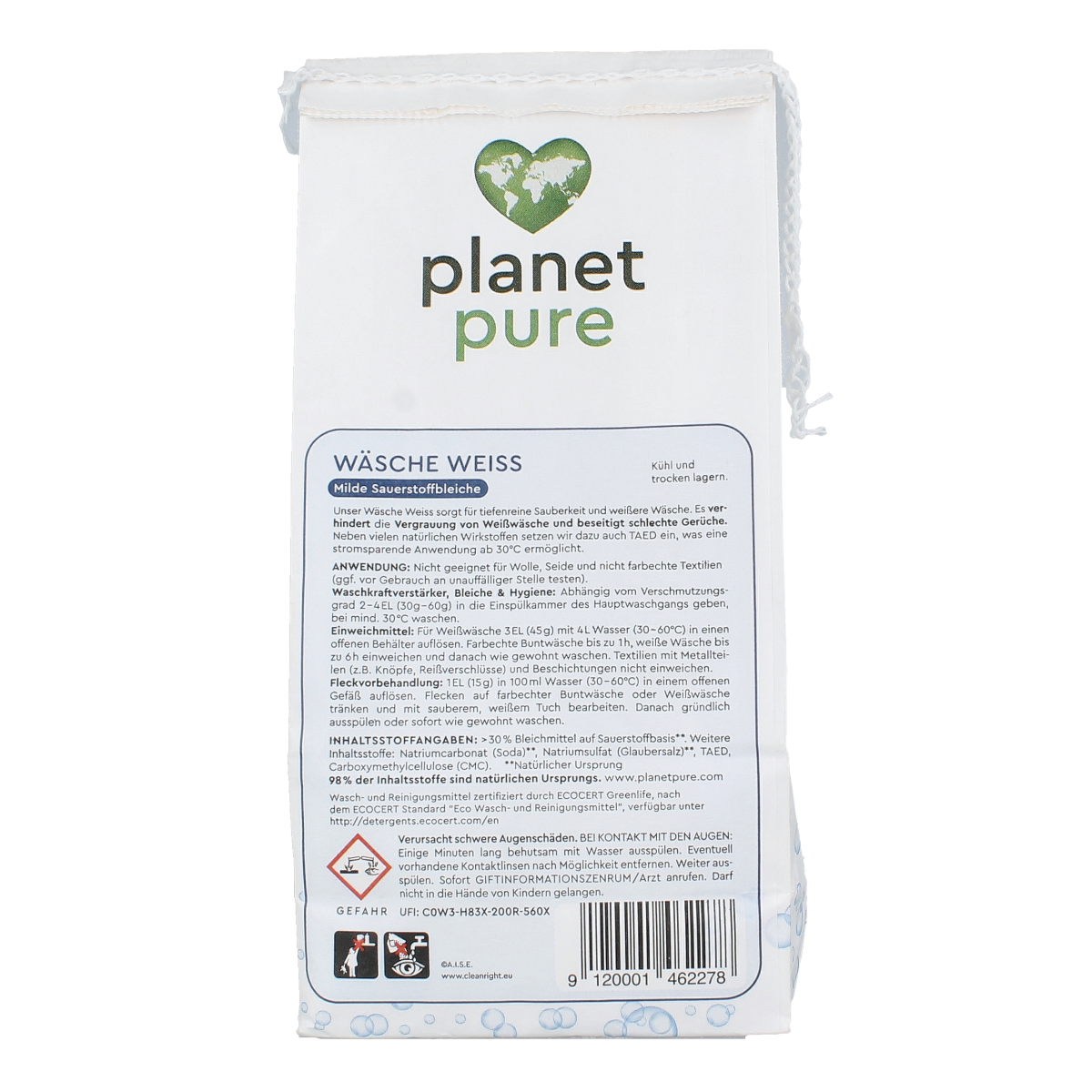 Planet Pure Vlekverwijderaar witte was 450.00 Gram
