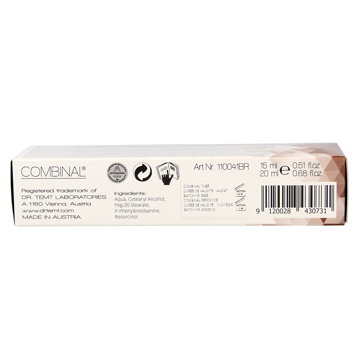 Combinal Wenkbrauwen wimperverf kit bruin 1.00 Set