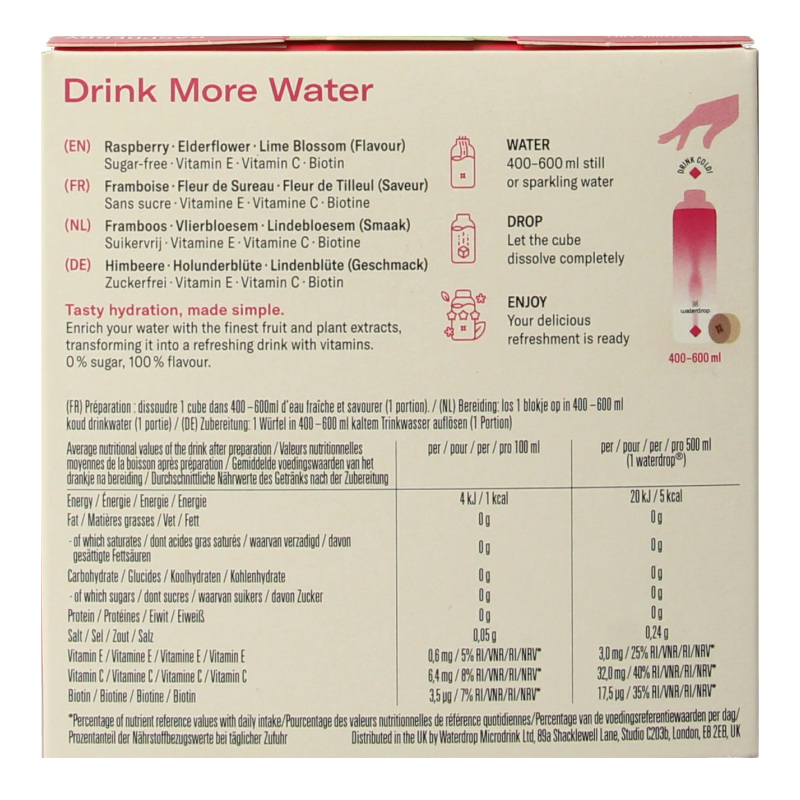 Waterdrop  Microdrink flair raspberry bruistabletten 12 Stuks