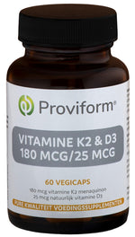 Proviform Vitamine K2 180mcg & D3 25mcg 60.00 Vegetarische capsules