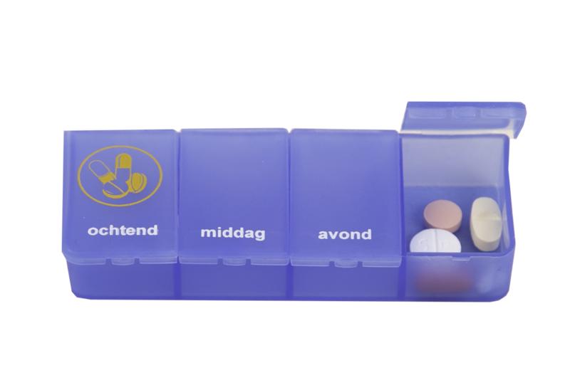 Able 2 Pillendoos 1 dag 4 vaks blauw NL 1.00 Stuks