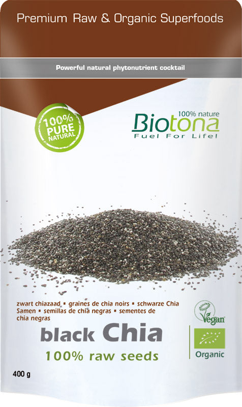 Biotona Black chia raw seeds bio 400.00 Gram