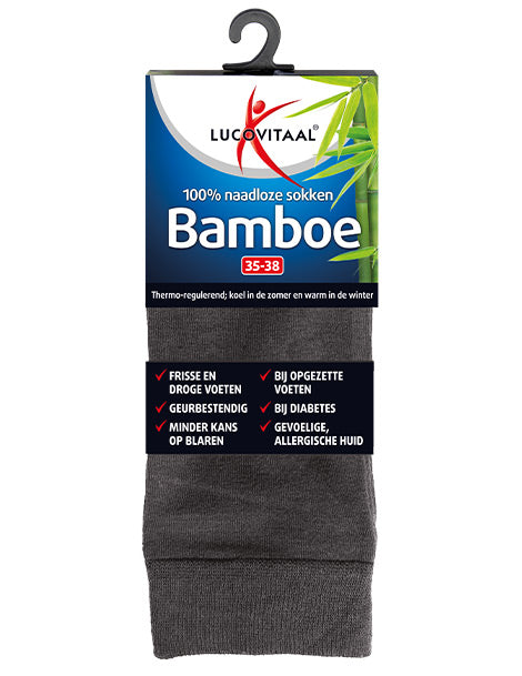 Lucovitaal Bamboe sok lang antraciet  maat 43-46 1.00 Paar