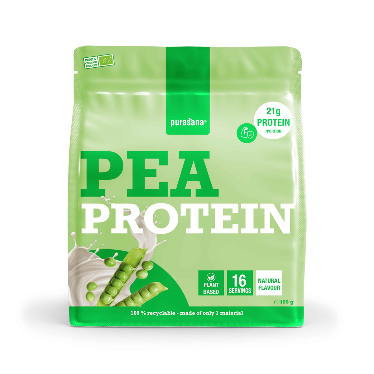 Purasana Plant protein erwt natuur bio 400.00 Gram
