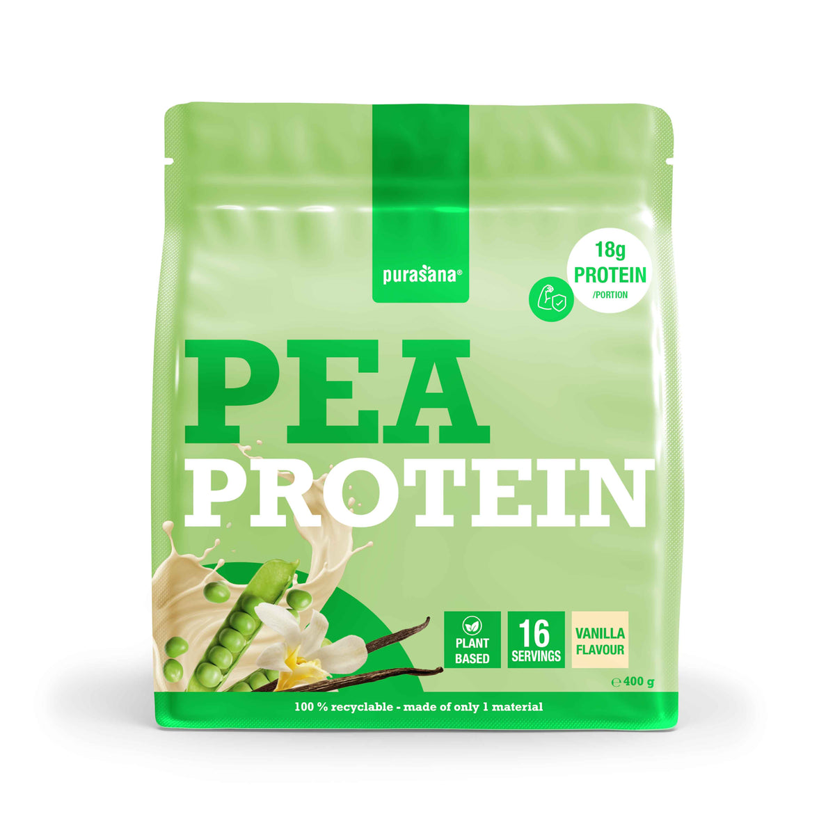 Purasana Plant protein erwt vaniille 400.00 Gram