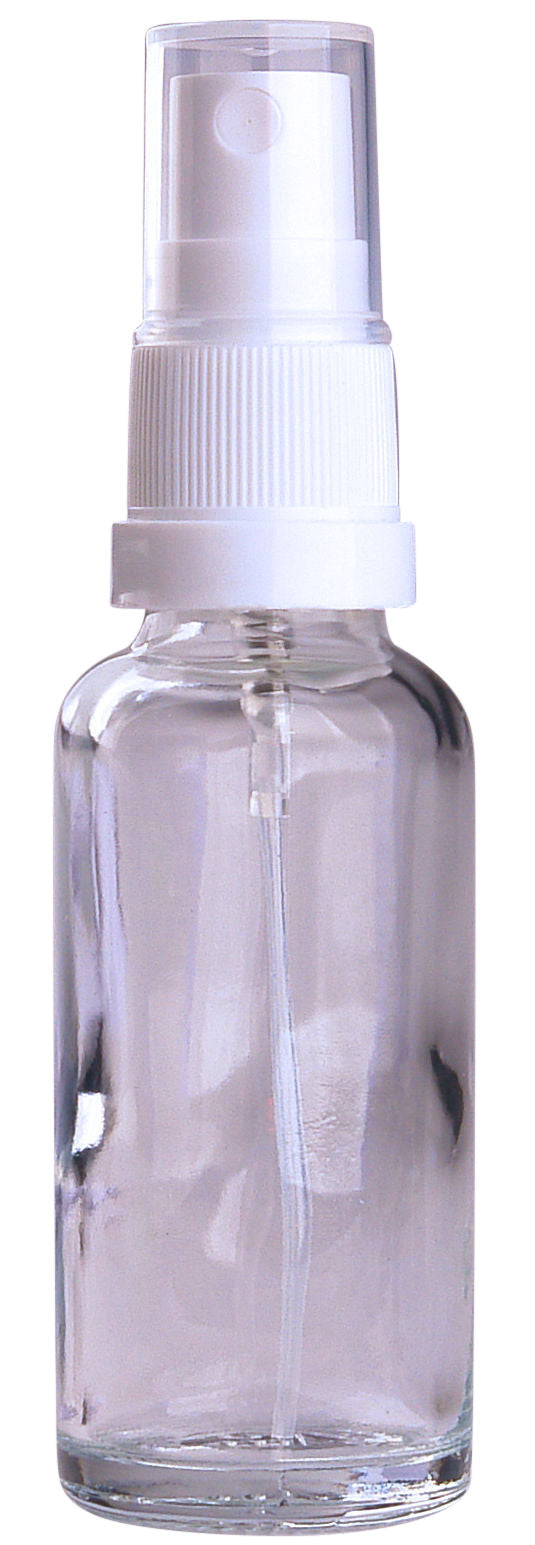 Helios Holland Glazen helder fles met witte verstuiver 30ml 5.00 Stuks