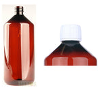 Helios Holland PET medicijnfles 1000ml amber incl witte dop 6.00 Stuks