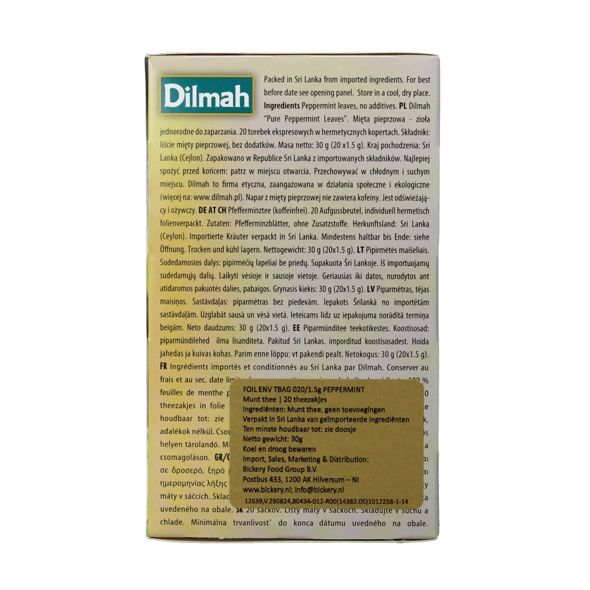Dilmah Peppermint tea herbal infusion 20.00 Zakjes
