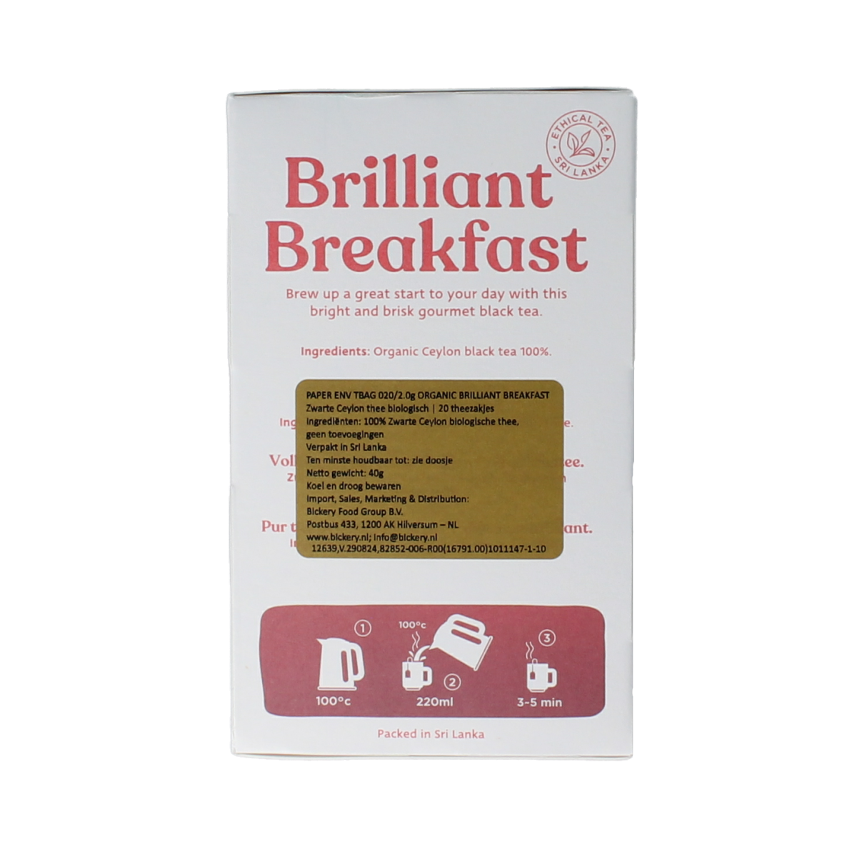 Dilmah Brilliant breakfast tea bio 20.00 Zakjes