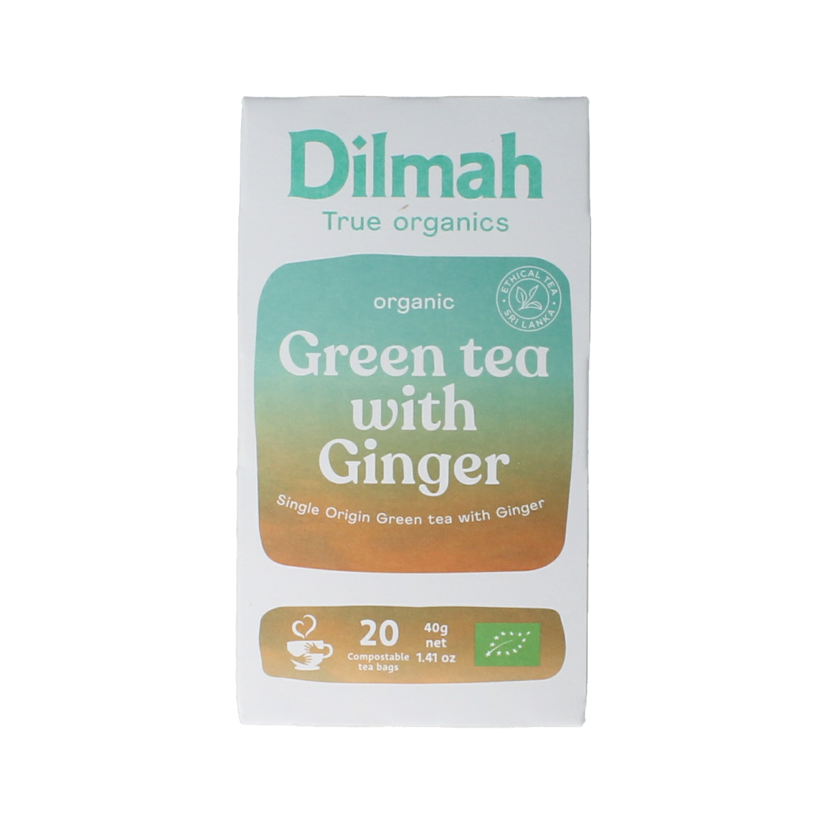 Dilmah Green tea with ginger bio 20.00 Zakjes