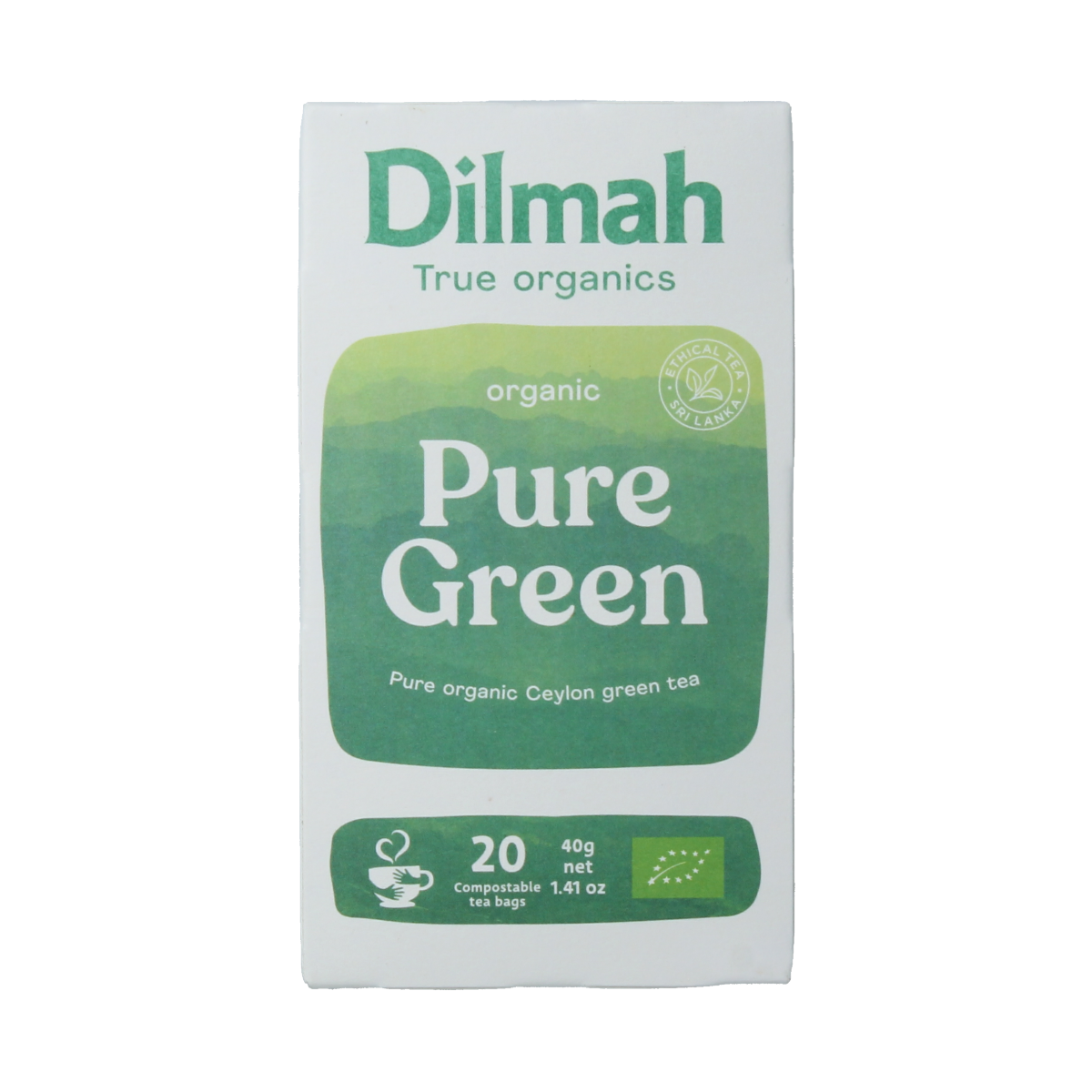 Dilmah Pure ceylon green tea bio 20.00 Zakjes