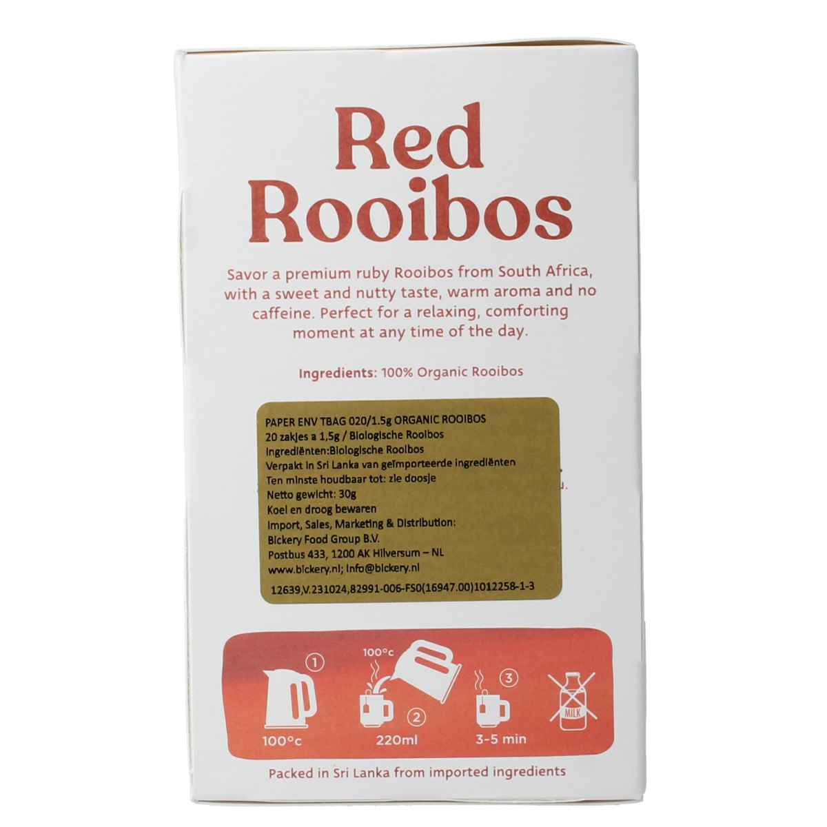 Dilmah Organic rooibos tea bio 20.00 Zakjes