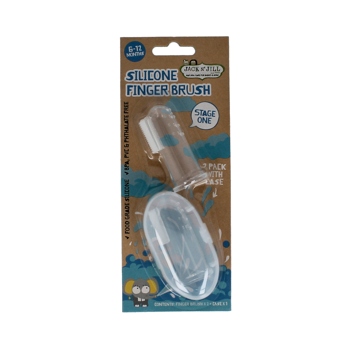 Jack N Jill Silicone finger brush 2.00 Stuks
