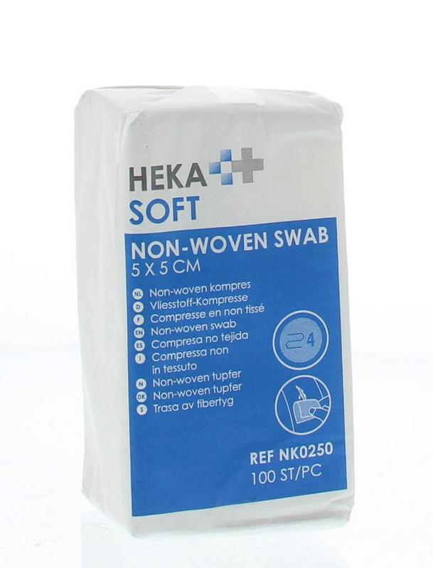 Heka Soft Non woven kompres 5 x 5 4-laags 100.00 Stuks