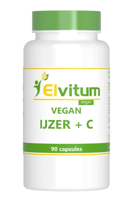 Elvitum  IJzer met vitamine C vegan 90.00 Vegetarische capsules