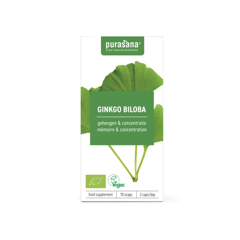 Purasana Ginkgo biloba vegan bio 70.00 Vegetarische capsules