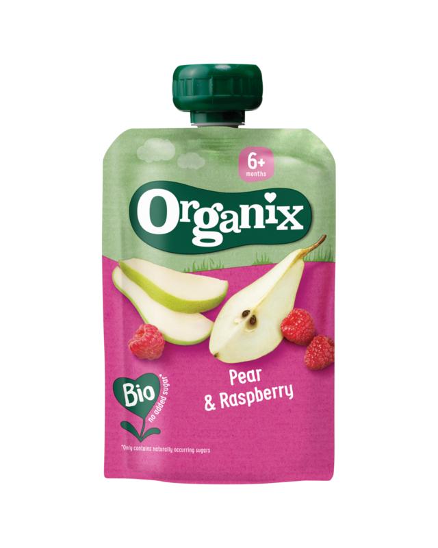 Organix Knijpfruit peer en framboos 6 maanden bio 100.00 Gram