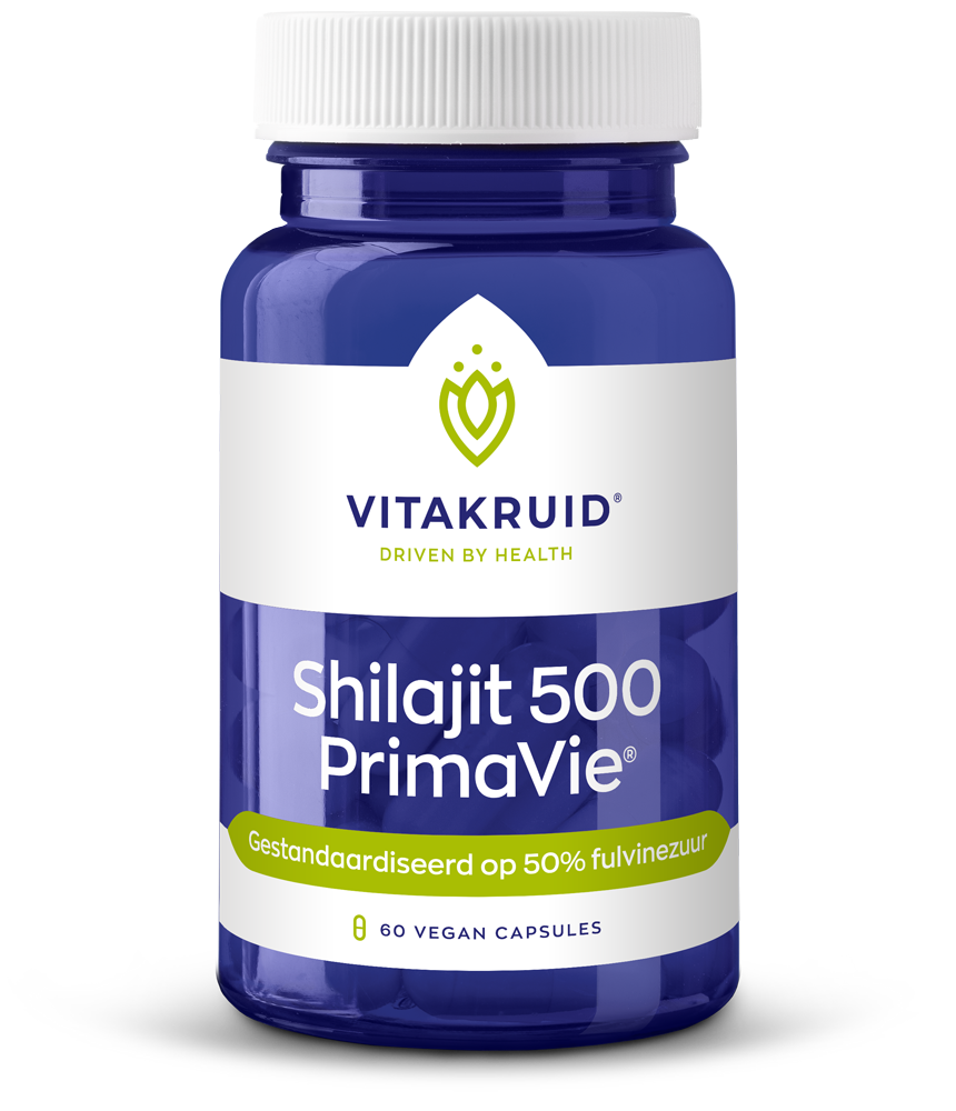 Vitakruid Shilajit 500mg PrimaVie 50% fulvinezuur 60.00 Vegetarische capsules
