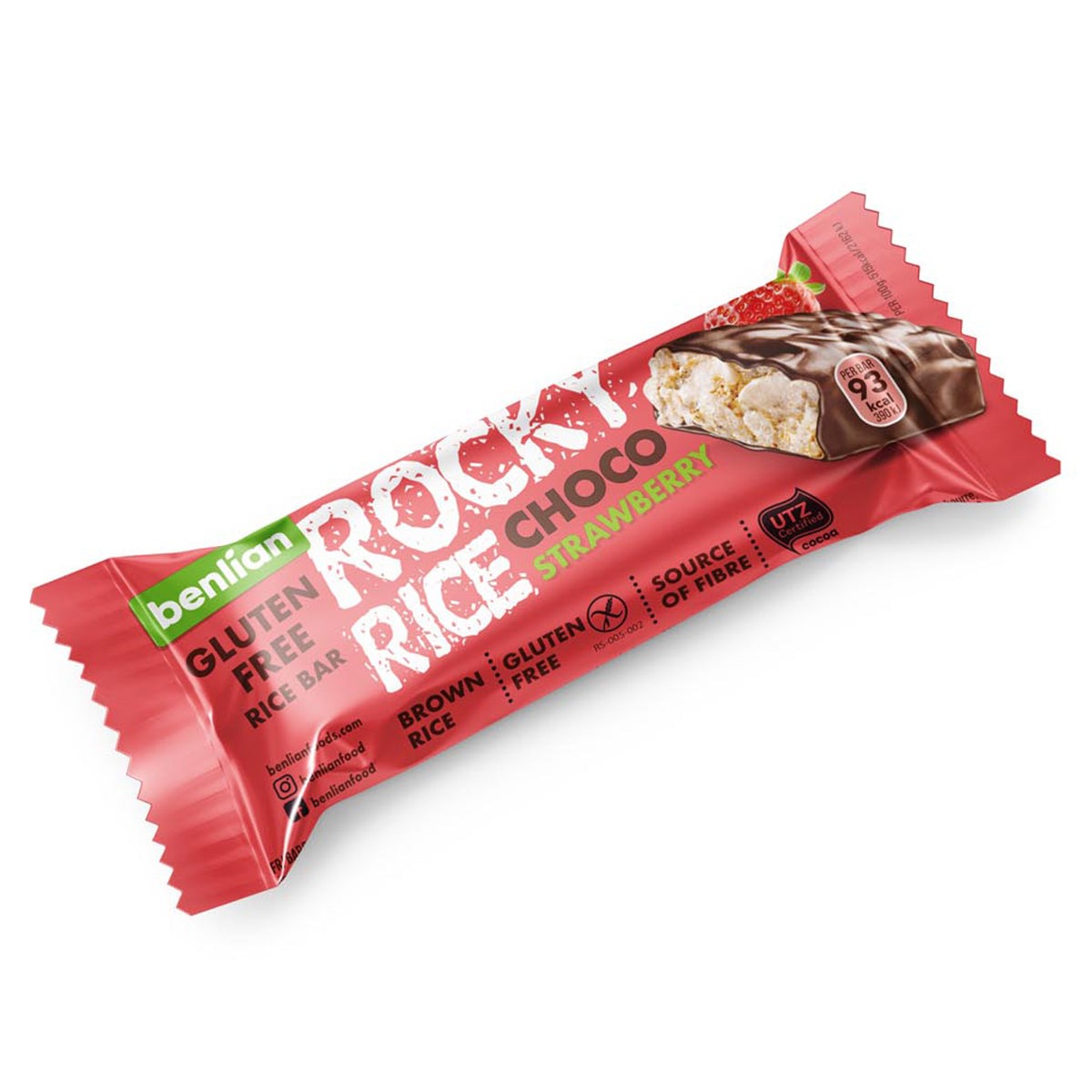 Benlian Rocky rice choco strawberry glutenvrij 18.00 Gram