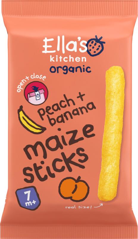 Ella's Kitchen Maize sticks peach banana 7+ maanden bio 16.00 Gram