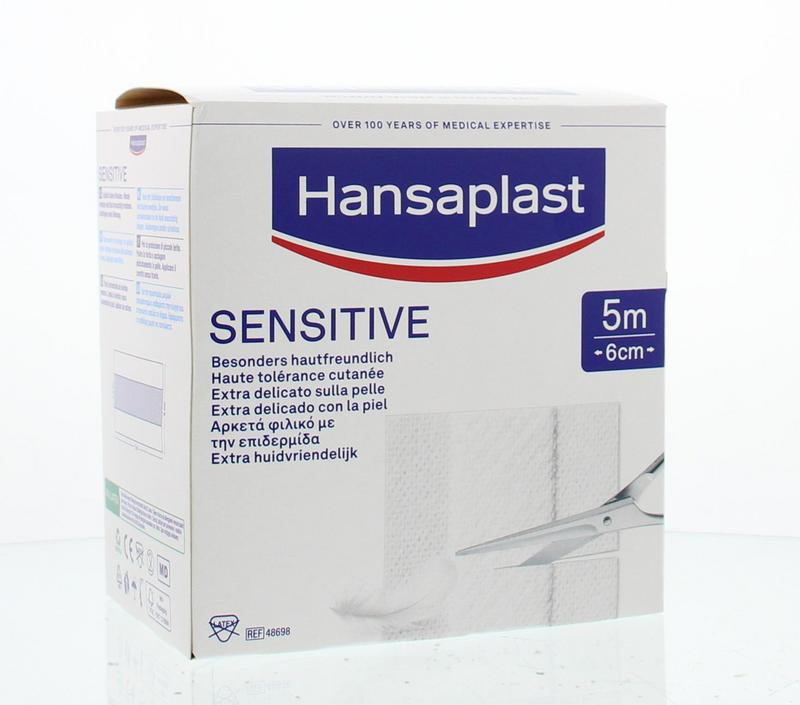 Hansaplast Sensitive 5m x 6cm 1.00 Stuks