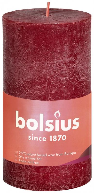 Bolsius Rustiekkaars shine 100/50 velvet red 1.00 Stuks