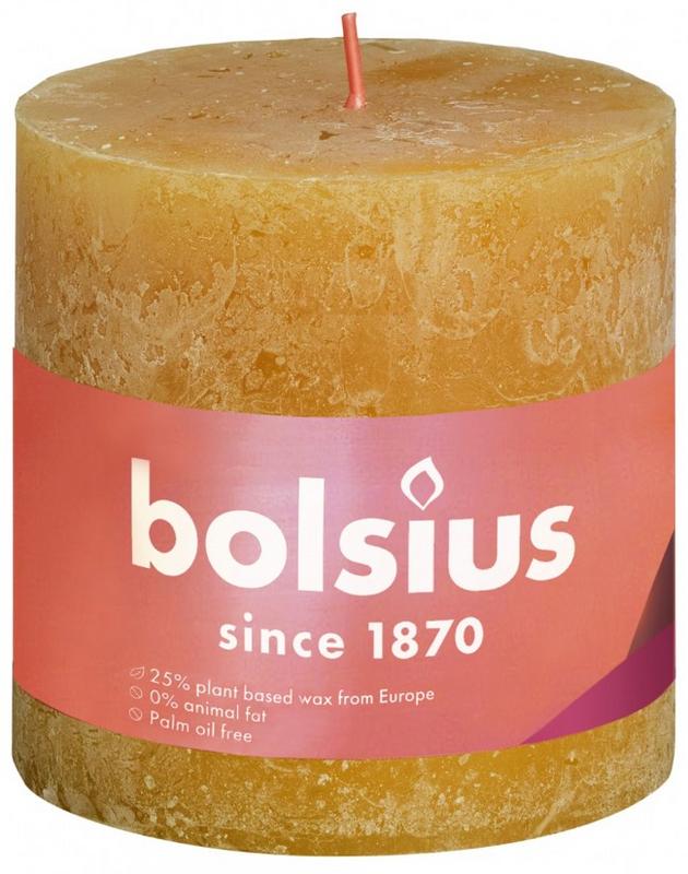 Bolsius Rustiekkaars shine 100/100 honeycomb yellow 1.00 Stuks